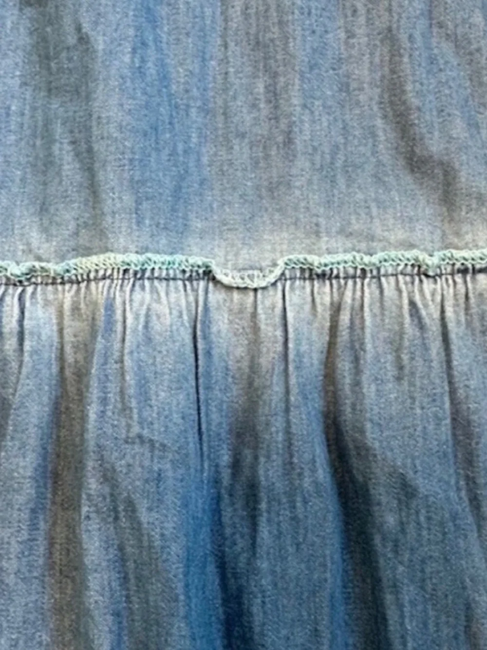 Anthropologie Lapis Tiered Denim Maxi Dress Large - Picture 8 of 14
